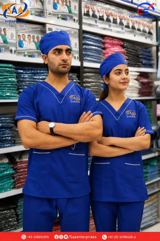Pro Platinum Male & Female Royal Blue<br> DR.Scrub Suit