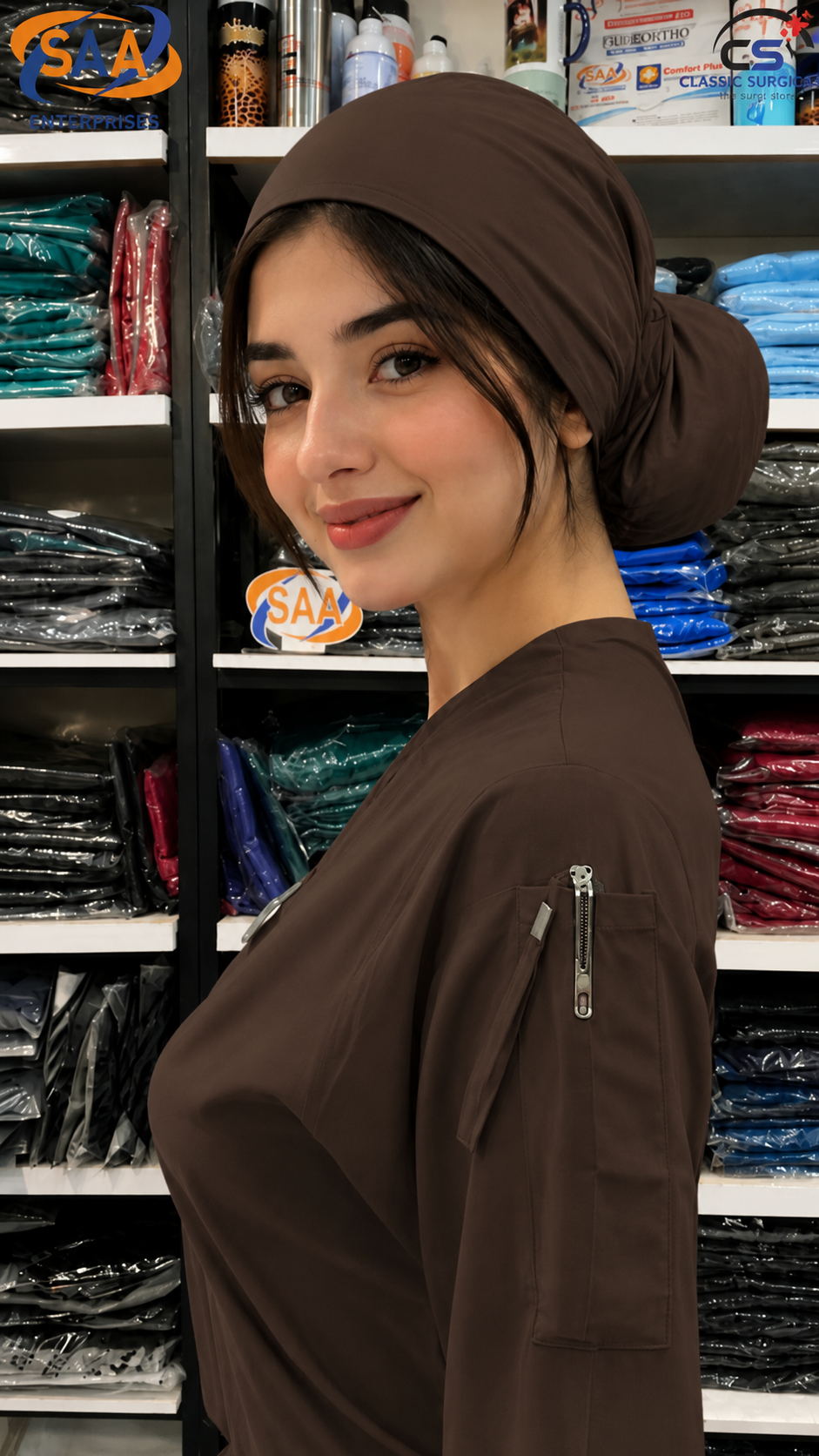 Pro Flexi Female Brown DR.Scrub Suit - Image 3